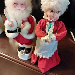 Festive Santa and Mrs. Claus Figurines